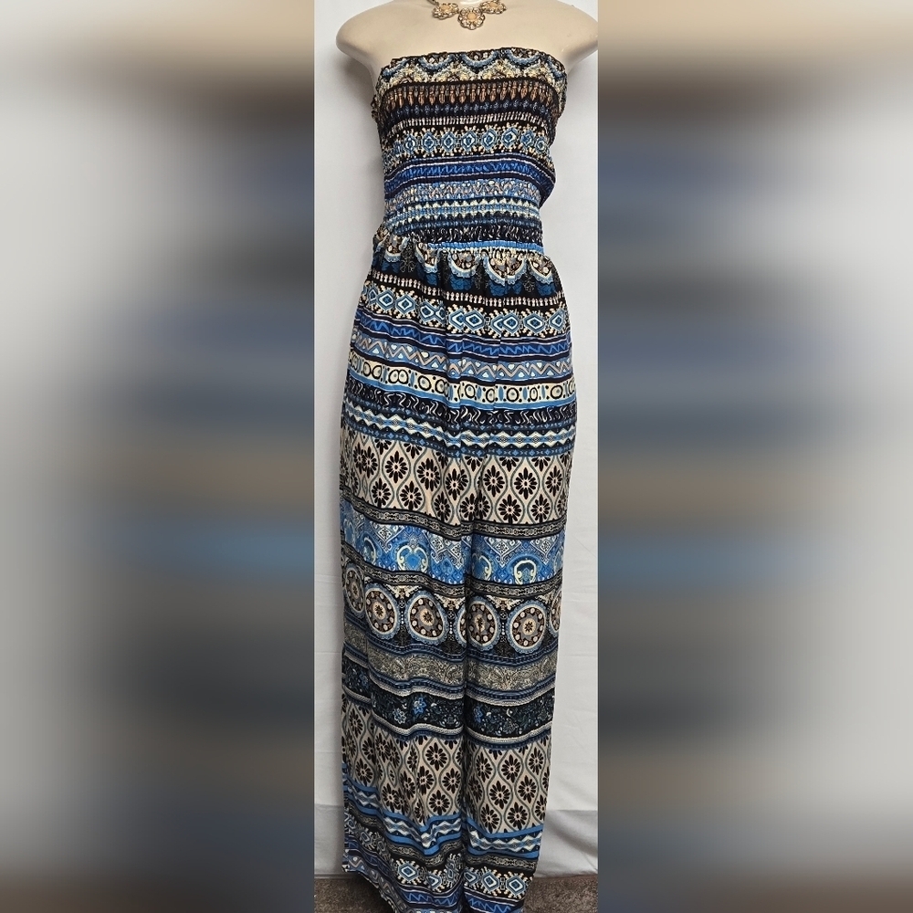 Shein Curve 1XL Smocked Tube Top Romper Jumpsuit Polyester